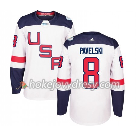 Pánské Hokejový Dres USA Joe Pavelski 8 Světový pohár v ledním hokeji 2016 Bílá Premier